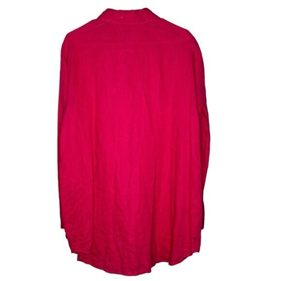 Soft Surroundings Linen Pink full Button Front 100% Linen top Size XL - Picture 1 of 9